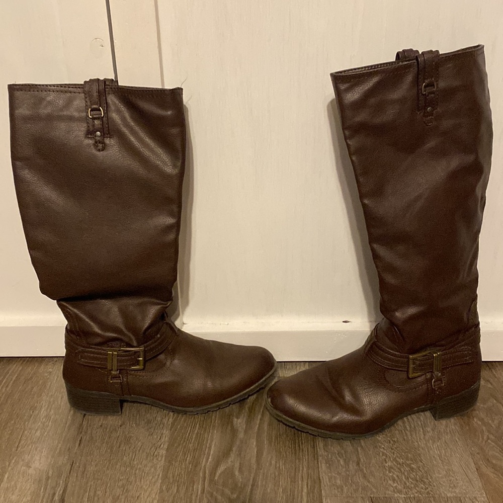 Brown knee high women’s boots by Rampage